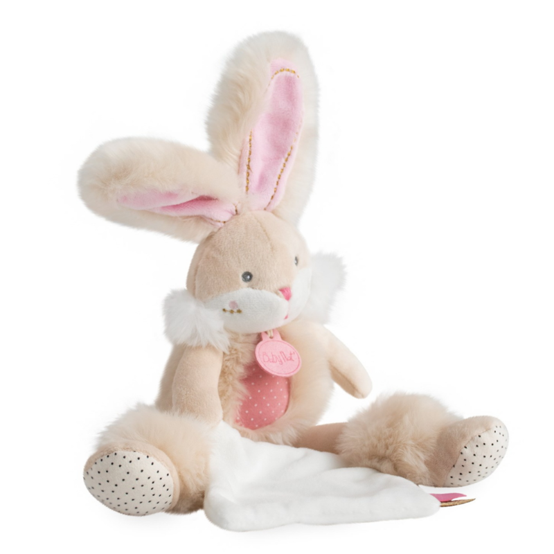 Papuche the rabbit soft toy pink white beige 